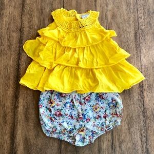 Ralph Lauren Yellow and Floral Tank and Shorts Set